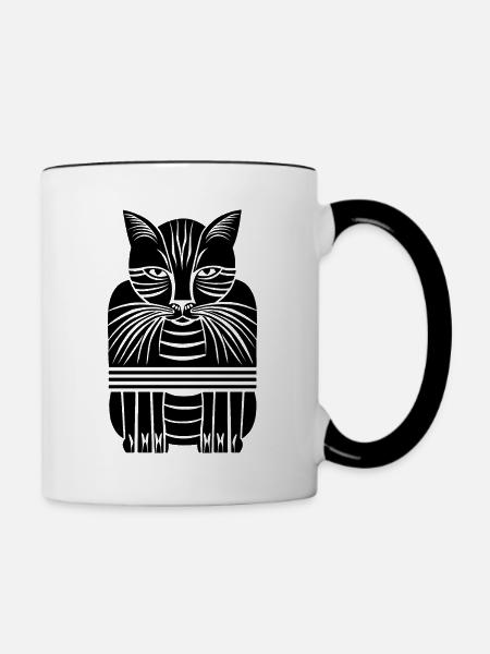 Kater - Tasse zweifarbig - Weiß/Schwarz