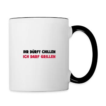 grillen - Tasse zweifarbig - Weiß/Schwarz - Rechts
