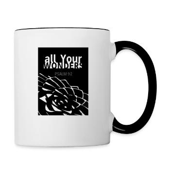 all YOUR wonders Araucaria white - Contrasting Mug - white/black - Right
