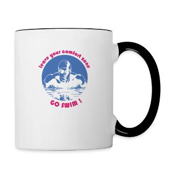 Allez nager - Mug contrasté - blanc/noir - Droite