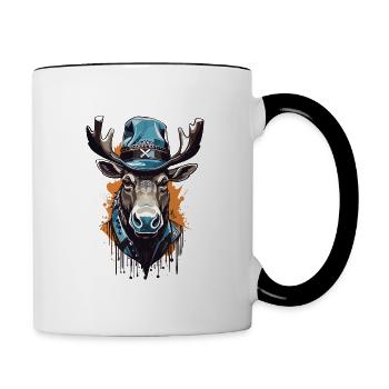 Moose Gangster Old School - Contrasting Mug - white/black - Right