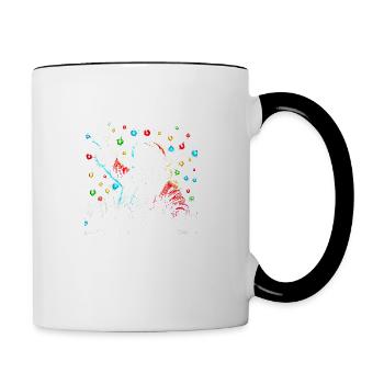 DJ Santa Claus Party Vibes – Lustiges Weihnachtsdesign - Tasse zweifarbig - Weiß/Schwarz - Rechts