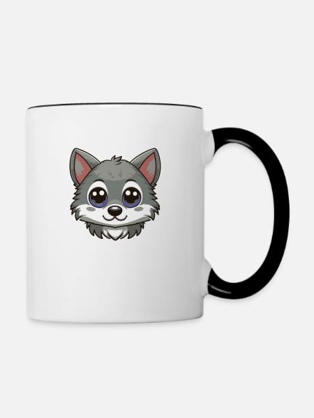 Wolfsbaby - Tasse zweifarbig - Weiß/Schwarz