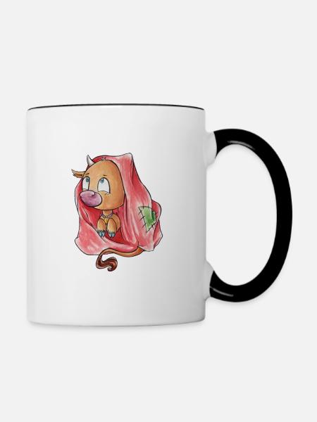 Tierkreis: Stier - Tasse zweifarbig - Weiß/Schwarz