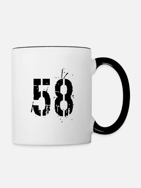 Nummer 58 - Tasse zweifarbig - Weiß/Schwarz