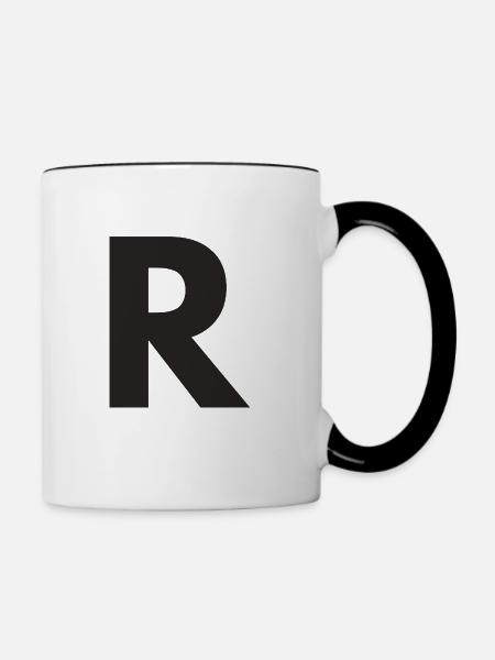 R - Tasse zweifarbig - Weiß/Schwarz