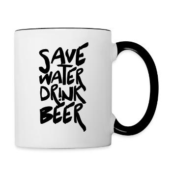 Save Water Drink Beer - Contrasting Mug - white/black - Right