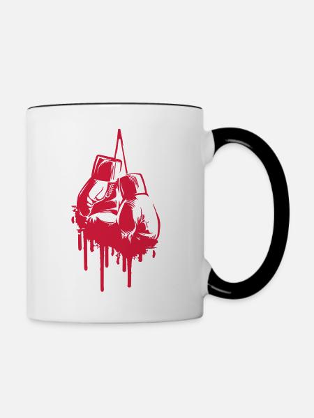Two Boxing Gloves - Tasse zweifarbig - Weiß/Schwarz