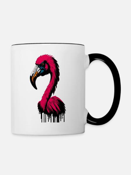 Flamingo Pink Abstrakt - Tasse zweifarbig - Weiß/Schwarz