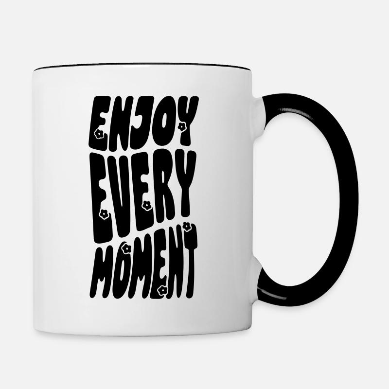 Profitez de chaque instant - Mug contrasté - blanc/noir
