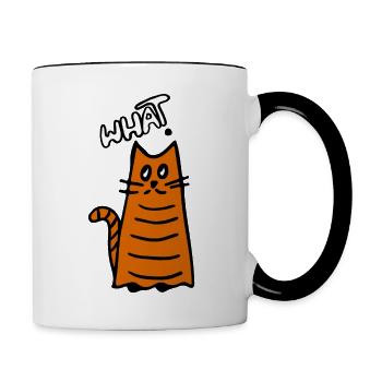 What? Cat question - Contrasting Mug - white/black - Right