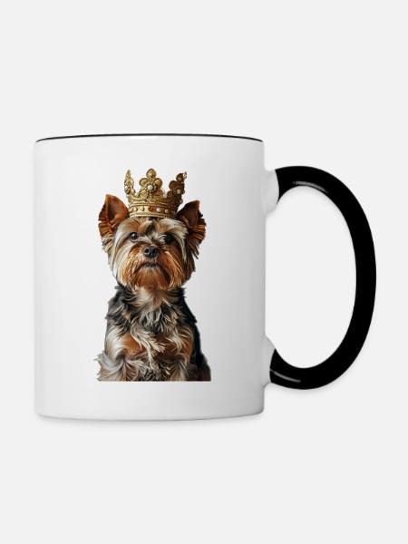 Yorkshire Terrier - Tasse zweifarbig - Weiß/Schwarz
