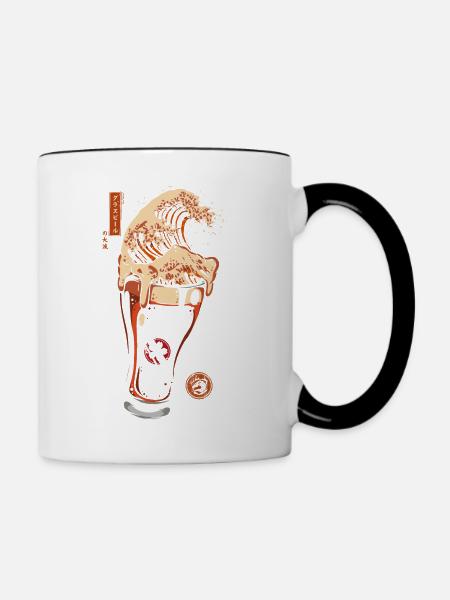 Great Wave Glasbier - Tasse zweifarbig - Weiß/Schwarz