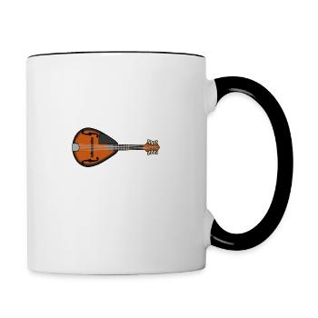 Meine Mandoline pflücken Bluegrass Folk Music - Tasse zweifarbig - Weiß/Schwarz - Rechts