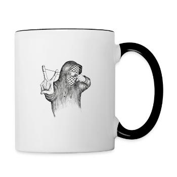 GIrl à Gaza - Mug contrasté - blanc/noir - Droite