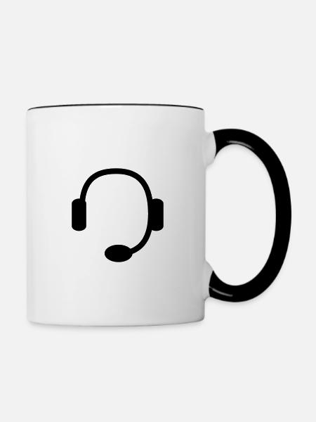 headset - Tasse zweifarbig - Weiß/Schwarz