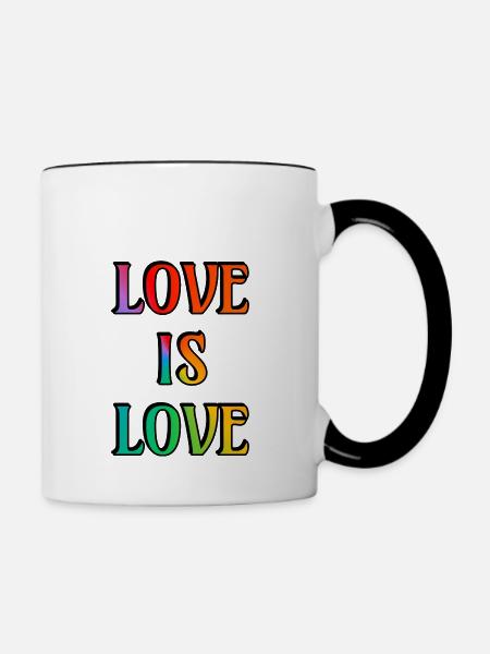 Regenbogen-Liebe ist Liebe - Tasse zweifarbig - Weiß/Schwarz
