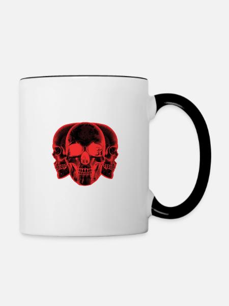 Red skulls - Tasse zweifarbig - Weiß/Schwarz