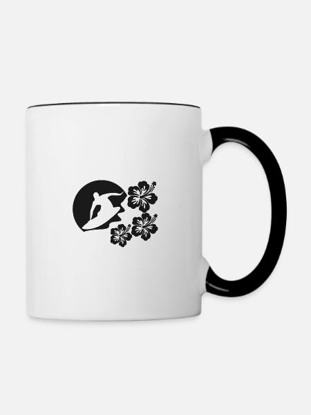Wellenreiter - Tasse zweifarbig - Weiß/Schwarz