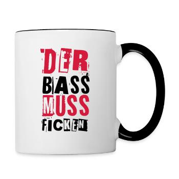 DER BASS MUSS FICKEN - Tasse zweifarbig - Weiß/Schwarz - Rechts