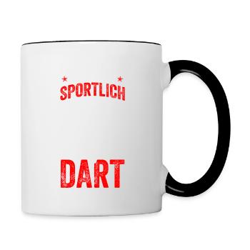 Dart Lustig Herren Männer Darter Darts Dartspieler - Tasse zweifarbig - Weiß/Schwarz - Rechts