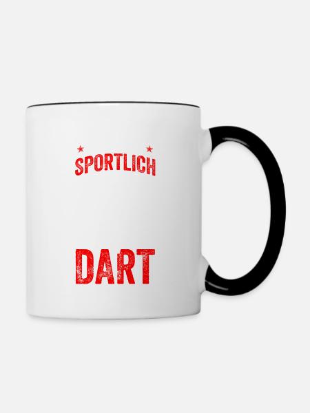 Dart Lustig Herren Männer Darter Darts Dartspieler - Tasse zweifarbig - Weiß/Schwarz