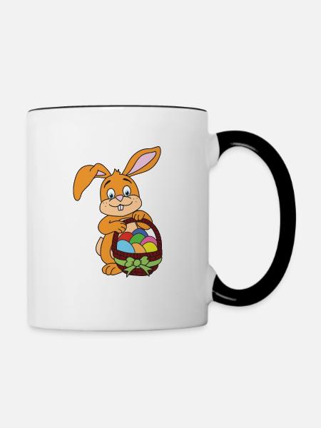 Ostern Osterhase - Tasse zweifarbig - Weiß/Schwarz