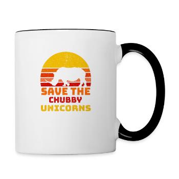 Save The Chubby Unicorns - Contrasting Mug - white/black - Right