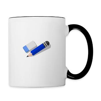 Abgelenkt durch Zeichnen eines lustigen - Tasse zweifarbig - Weiß/Schwarz - Rechts