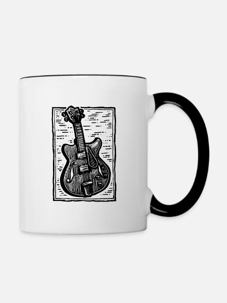 Gitarre Gitarrist - Tasse zweifarbig - Weiß/Schwarz