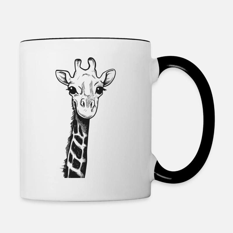 giraffe - Contrasting Mug - white/black