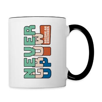 Never grow up - Become an Engineer - Contrasting Mug - white/black - Right