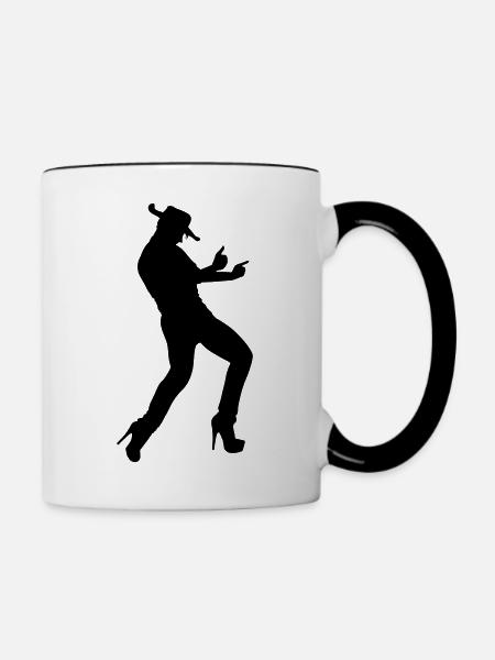 Cowboy in Highheels - Tasse zweifarbig - Weiß/Schwarz