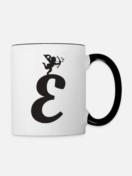 E - Tasse zweifarbig - Weiß/Schwarz