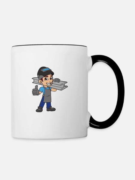 Schweißer Metallbauer - Tasse zweifarbig - Weiß/Schwarz