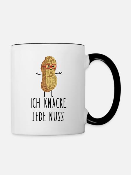 Intelligente Erdnuss - Tasse zweifarbig - Weiß/Schwarz