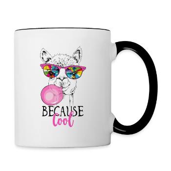 Weil Cool Lama - Tasse zweifarbig - Weiß/Schwarz - Rechts