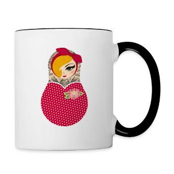 Matroschka Jayne - Tasse zweifarbig - Weiß/Schwarz - Rechts