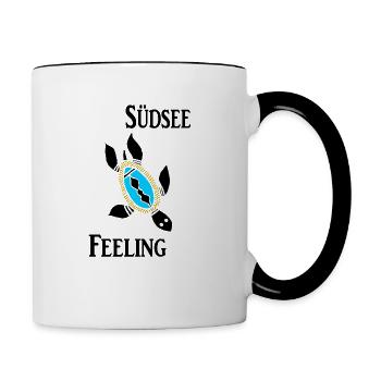 Südsee Feeling - Tasse zweifarbig - Weiß/Schwarz - Rechts