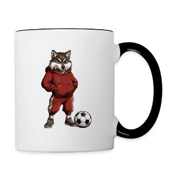 Wolves Football - Mug contrasté - blanc/noir - Droite