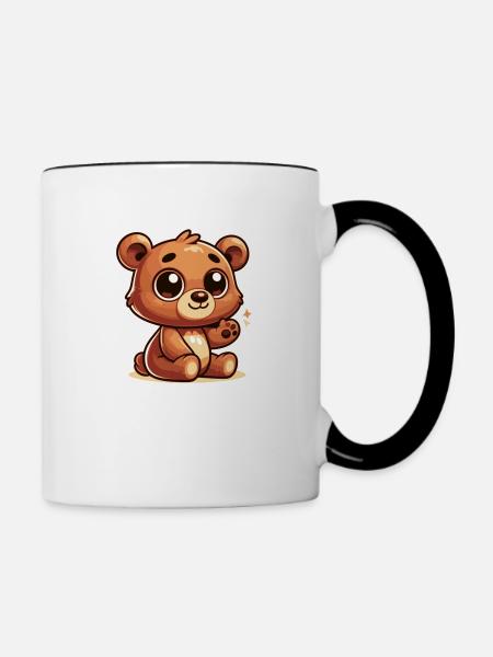 Bär - Tasse zweifarbig - Weiß/Schwarz