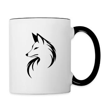 Fuchs Füchse - Tasse zweifarbig - Weiß/Schwarz - Rechts
