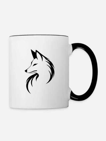 Fuchs Füchse - Tasse zweifarbig - Weiß/Schwarz