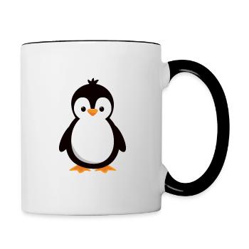 cute penguin - Contrasting Mug - white/black - Right