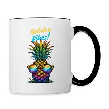 Pineapple Holiday Vibes Holiday Sunglasses Summer - Contrasting Mug - white/black - Right