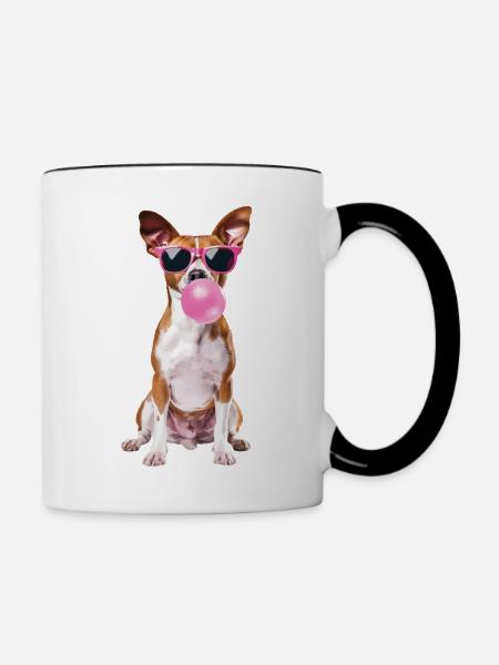 Basenji - Tasse zweifarbig - Weiß/Schwarz