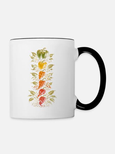 Chili Grower Chilis Anbauen - Tasse zweifarbig - Weiß/Schwarz