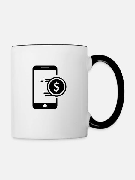 Smartphone Geld verdienen - Tasse zweifarbig - Weiß/Schwarz