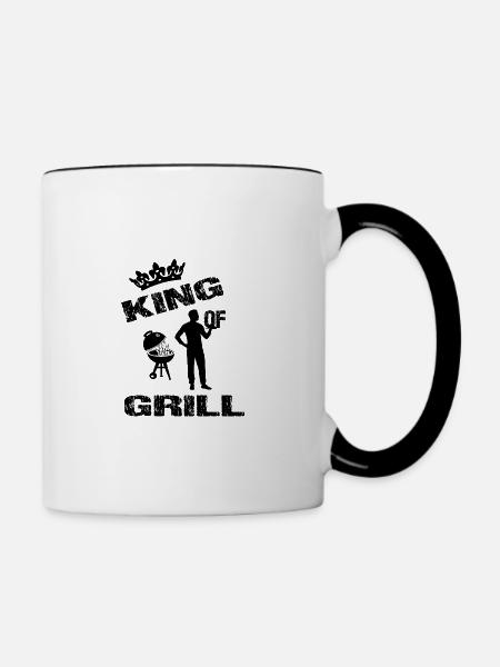 Grillen BBQ - Tasse zweifarbig - Weiß/Schwarz