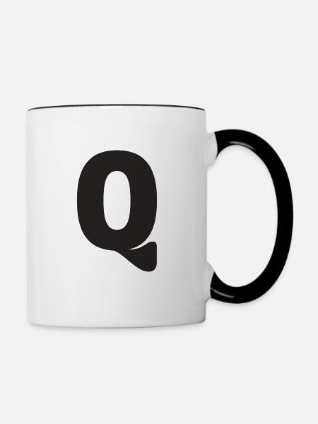 Q - Tasse zweifarbig - Weiß/Schwarz